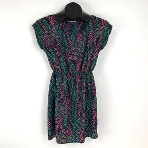 Soprano Scoop Neck Cap Sleeve Dress Women's Size Small Elastic Waist Polyester